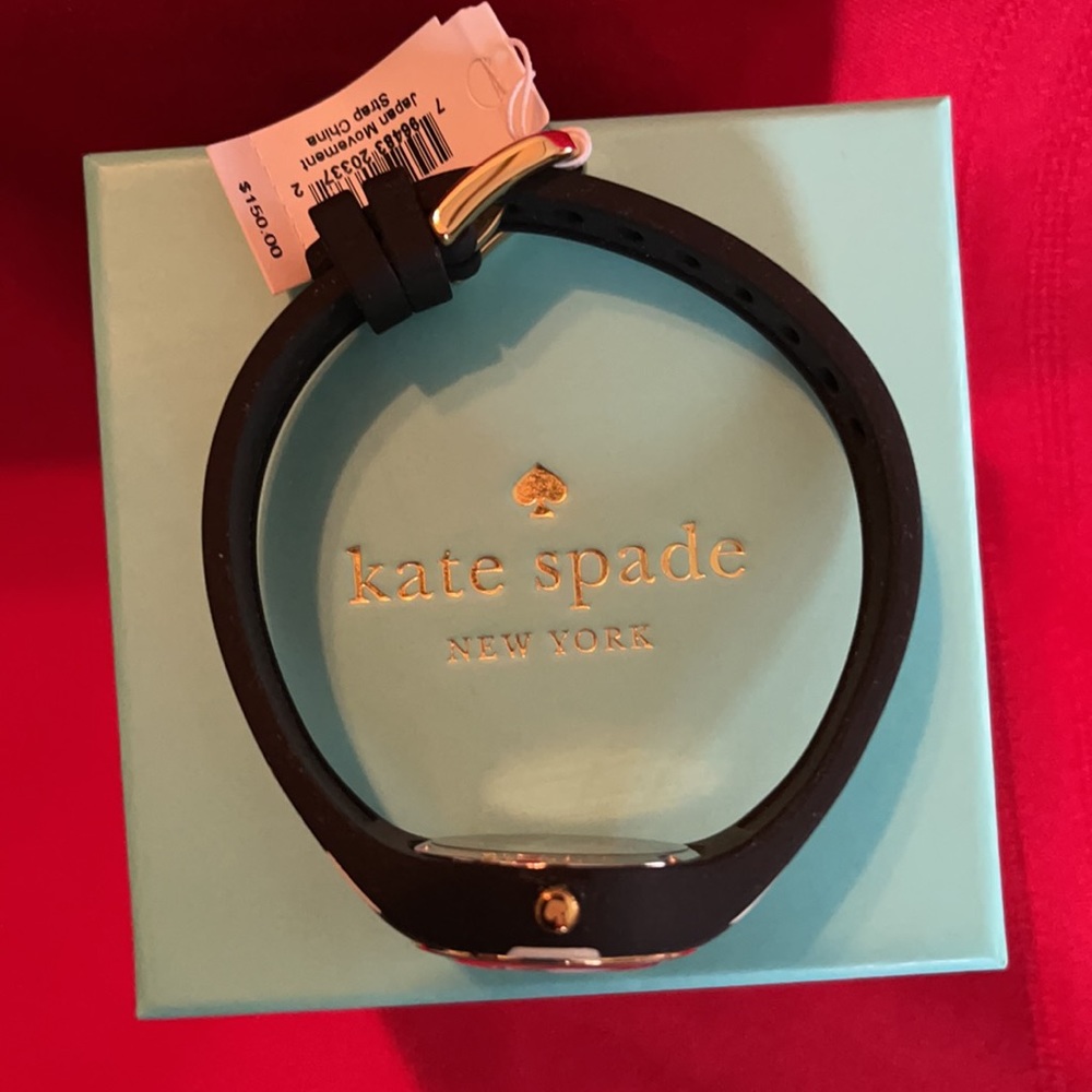 NEW KATE SPADE BLACK WHITE POLKADOT SILICONE WATCH - Picture 11 of 16